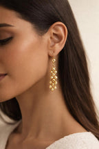 Royal Golden Dorce Bead Cascade Earrings (Shamwa Style)