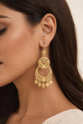 Filigree Crescent Chandelier Earrings