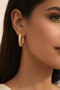 Sparkling Pavé Wide Hoop Earrings