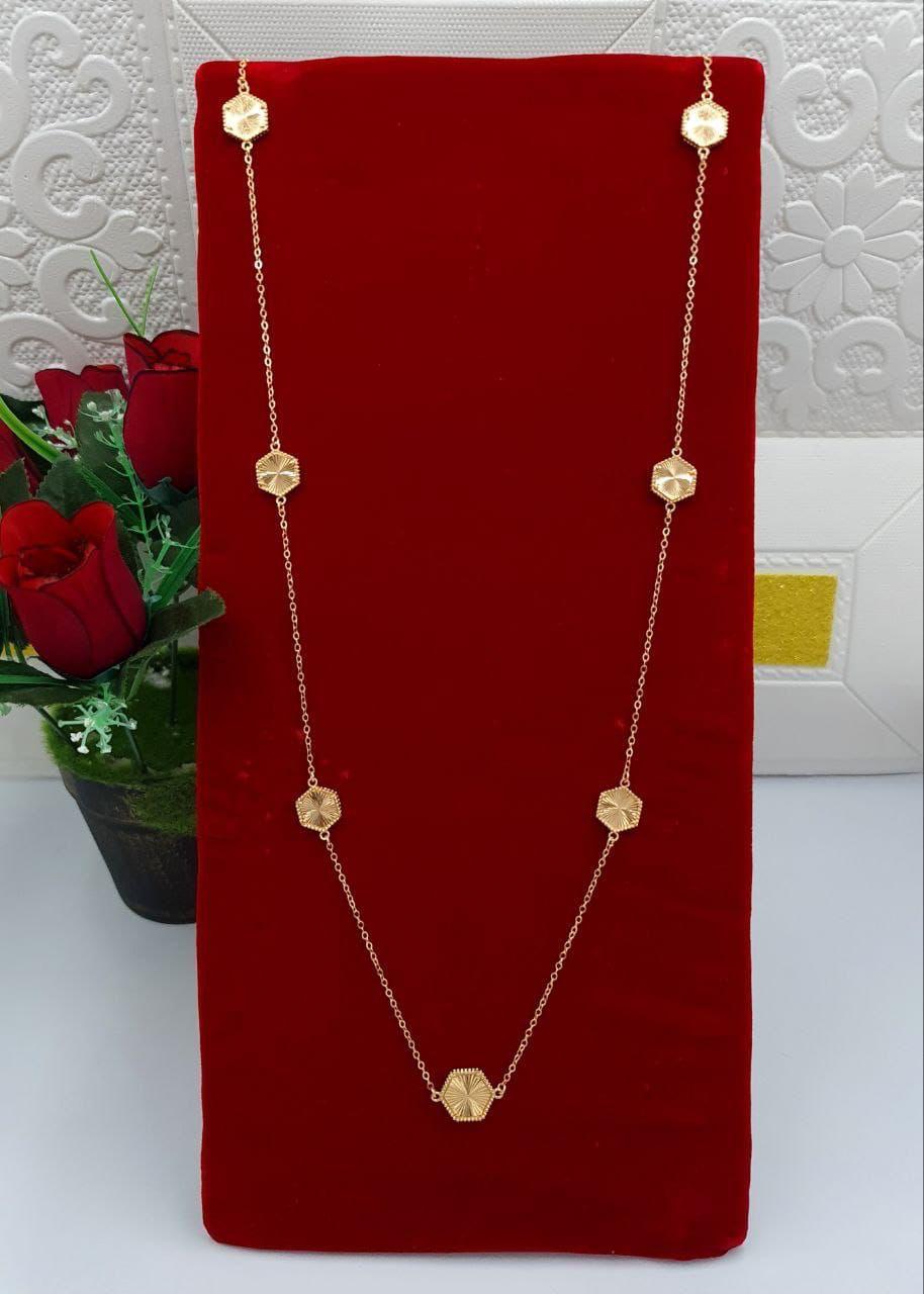 Geometric Sunburst Gold-Tone Long Necklace