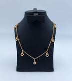 Sparkling Geometric Square Charm Necklace