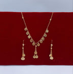 Traditional "Lira" Coin Charm Gold-Tone Set (Necklace & Earrings)