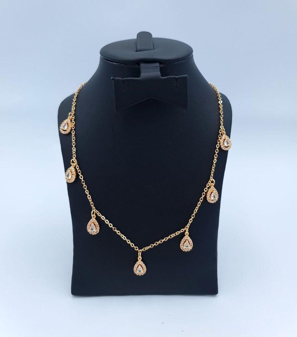 Radiant Pear-Cut Halo Charm Necklace