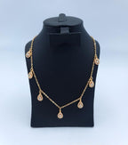 Radiant Pear-Cut Halo Charm Necklace
