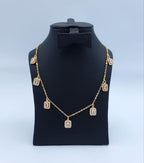 Radiant Emerald-Cut Illusion Halo Necklace