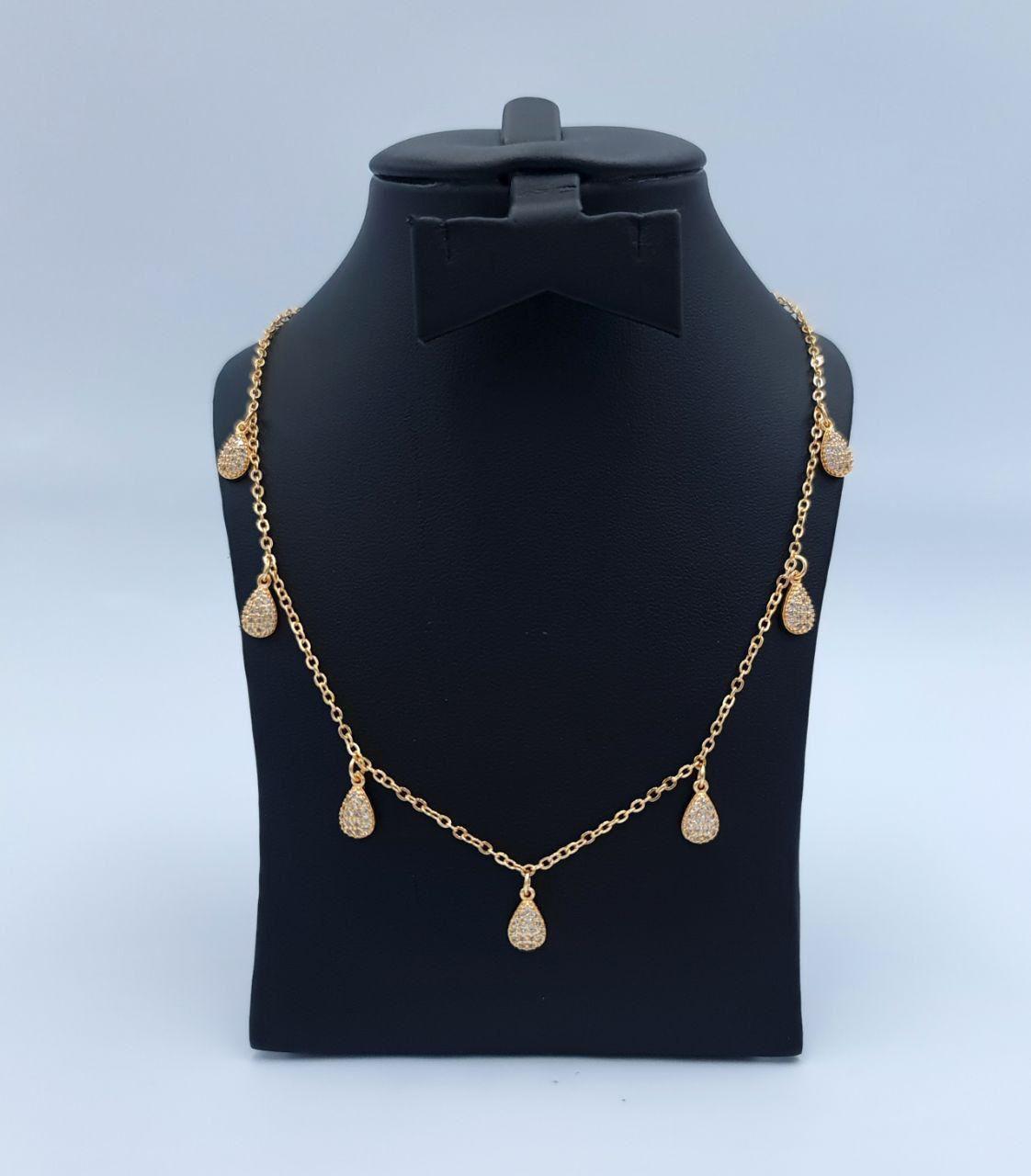Sparkling Pave Teardrop Charm Necklace