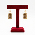 Classic Rectangular Rose Drop Earrings
