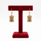 Classic Rectangular Rose Drop Earrings