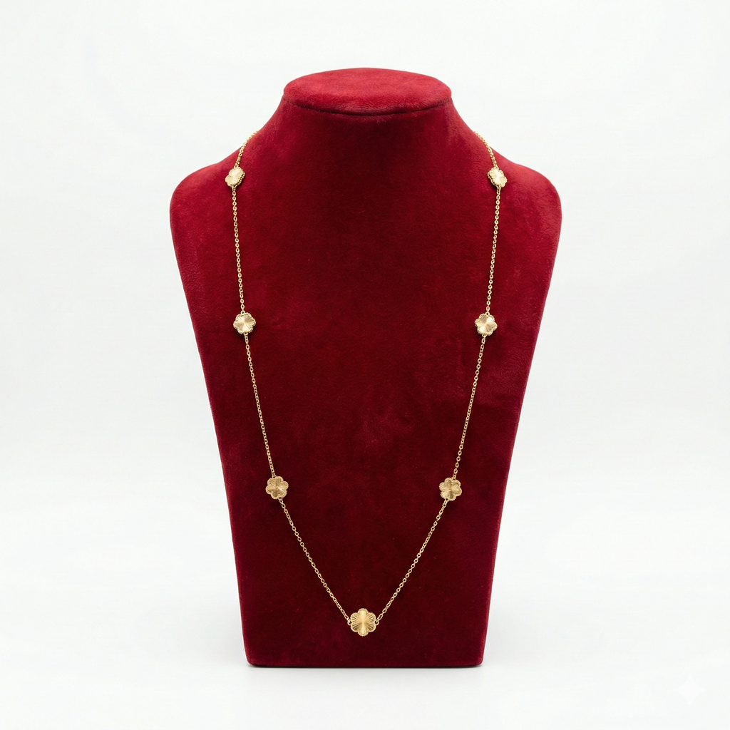 Royal Golden Sunburst Flower Layering Necklace