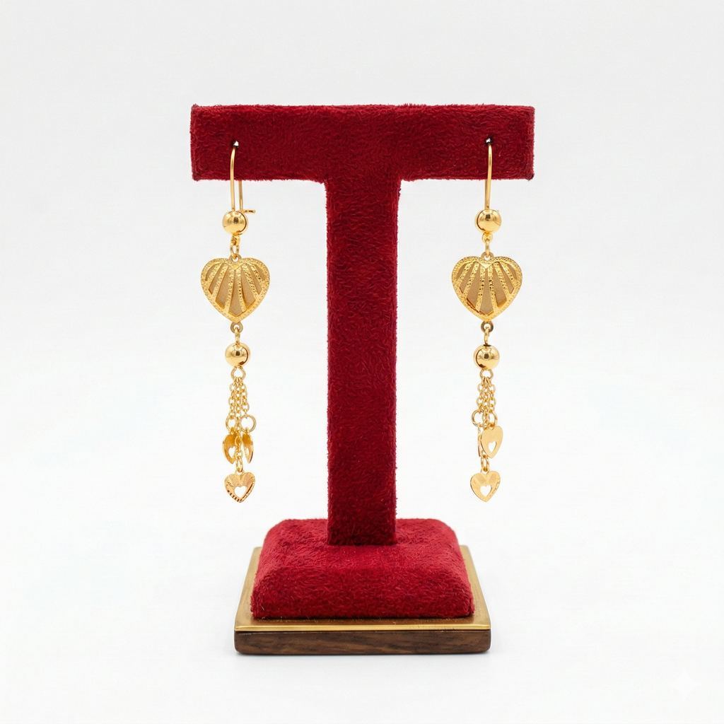Cascading Heart Charm Dangle Earrings