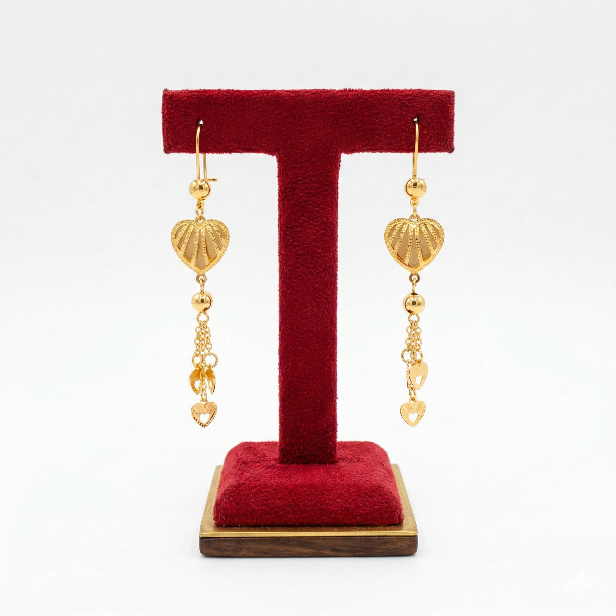 Cascading Heart Charm Dangle Earrings