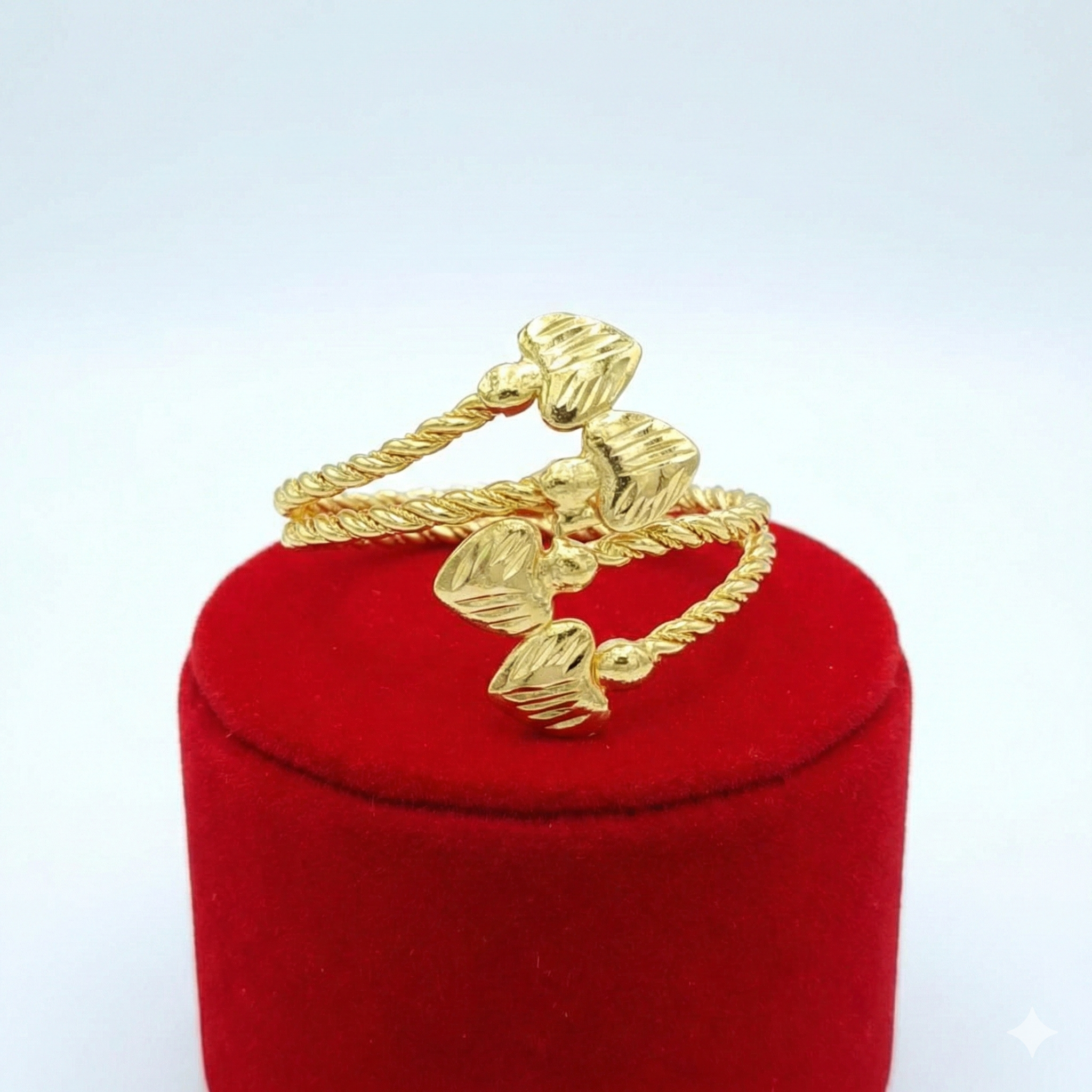 Royal Golden Heart Wrap Bangle