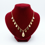 Sleek Polished Teardrop Fringe Necklace (High-Shine Gold Tone)