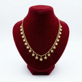Textured Stardust Star Charm Necklace (Gold Curb Chain)