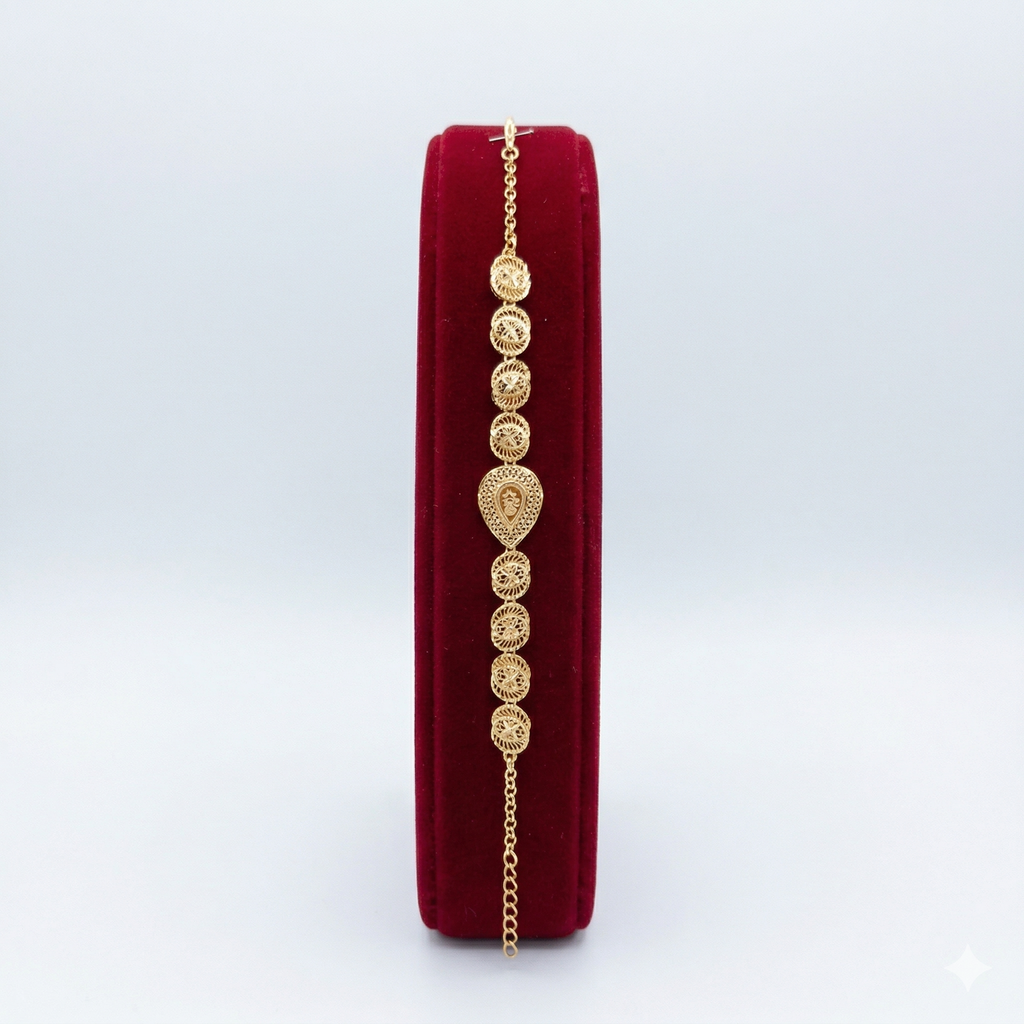 Dainty Filigree Station Gold-Tone Bracelet