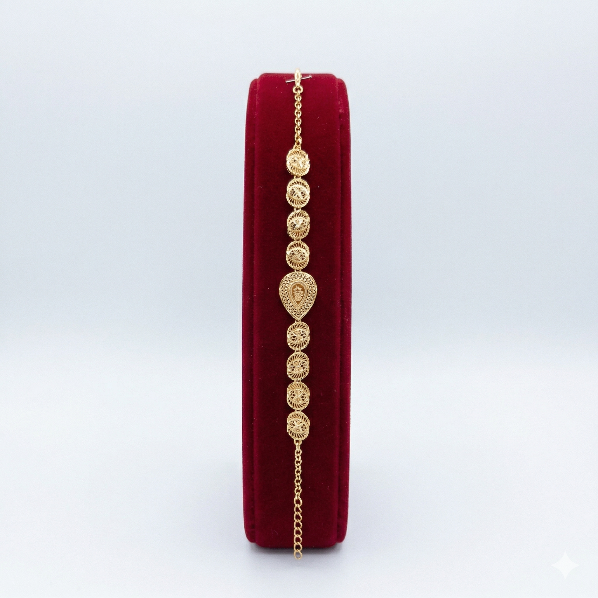 Dainty Filigree Station Gold-Tone Bracelet
