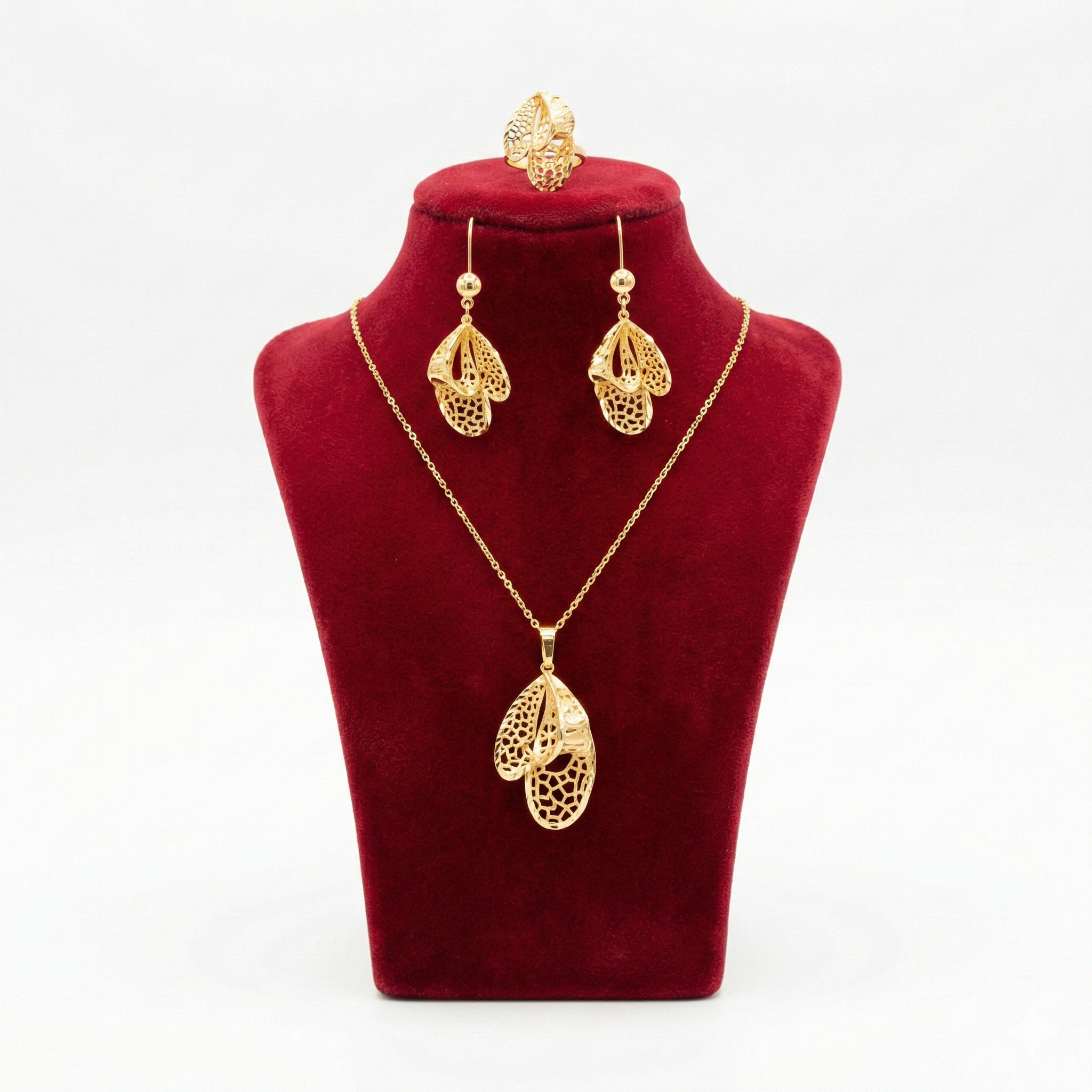 Royal Golden Abstract Filigree Petal 3-Piece Set