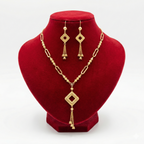 Royal Geometric Rhombus & Mixed Chain Tassel Set
