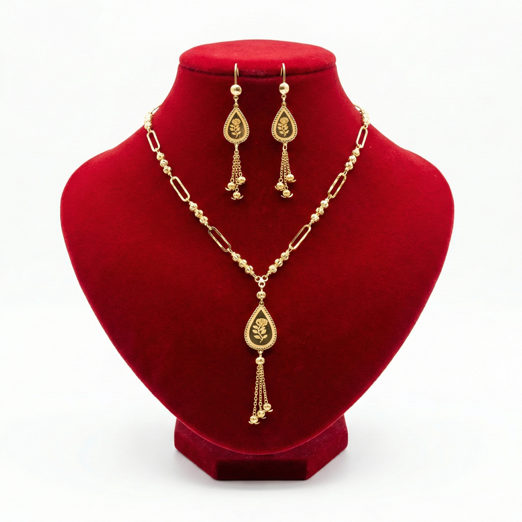 Royal Teardrop Rose & Mixed Chain Tassel Set
