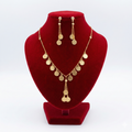 Traditional "Lira" Coin Charm Gold-Tone Set (Necklace & Earrings)