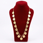 Royal Octagonal Lira Coin Long Necklace