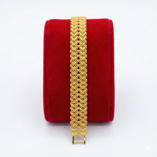 Elegant Khaleeji Gold-Alternative Medallion & Wheat Bracelets