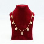 Radiant Emerald-Cut Illusion Halo Necklace