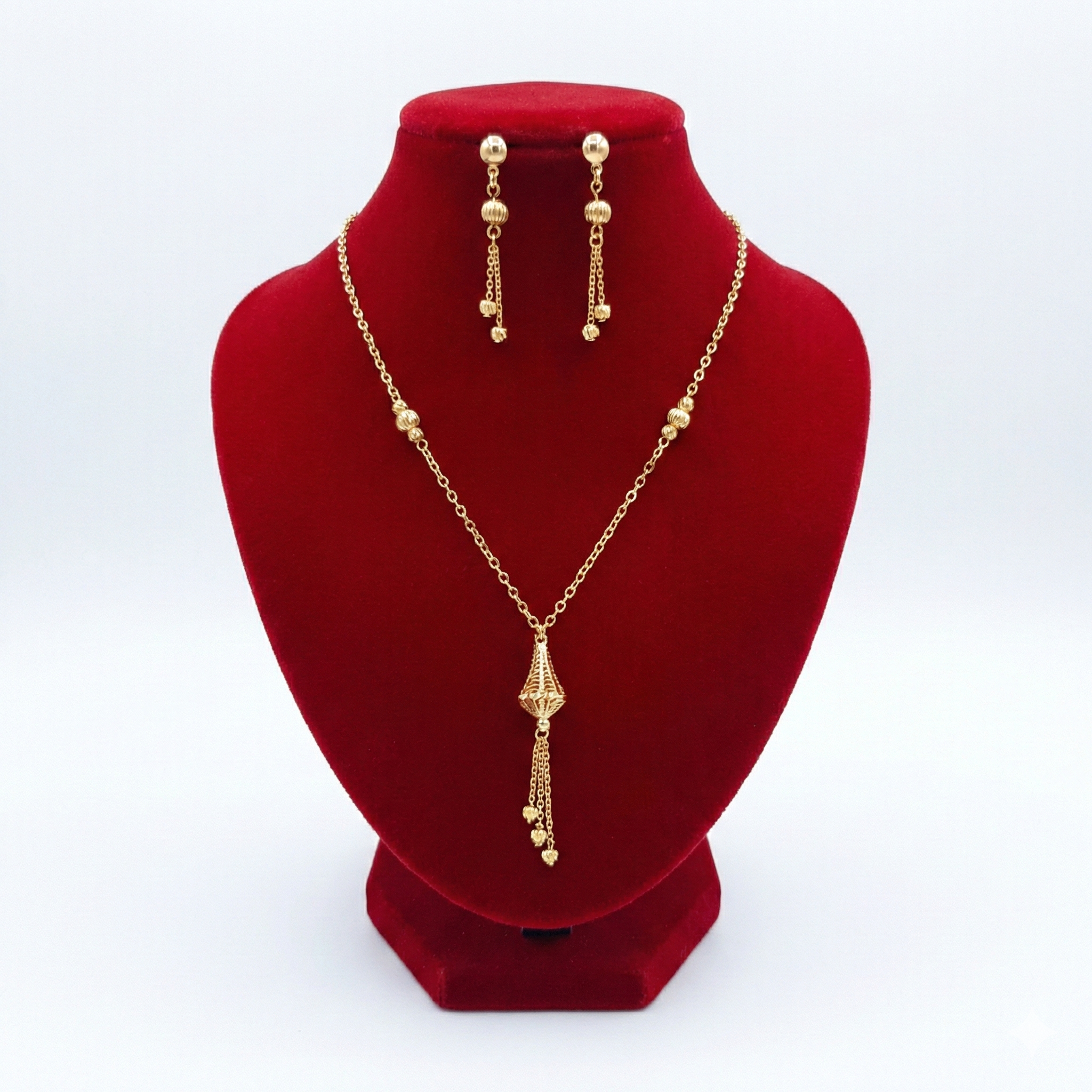 Royal Filigree Lantern Drop Gold-Tone Set (Necklace & Earrings)