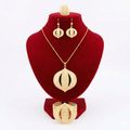 Royal Golden 3D Engraved Almond 4-Piece Set