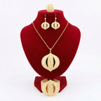 Royal Golden 3D Engraved Almond 4-Piece Set