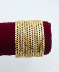 Luxurious Khaleeji Braided Leaf Gold-Tone Bangles