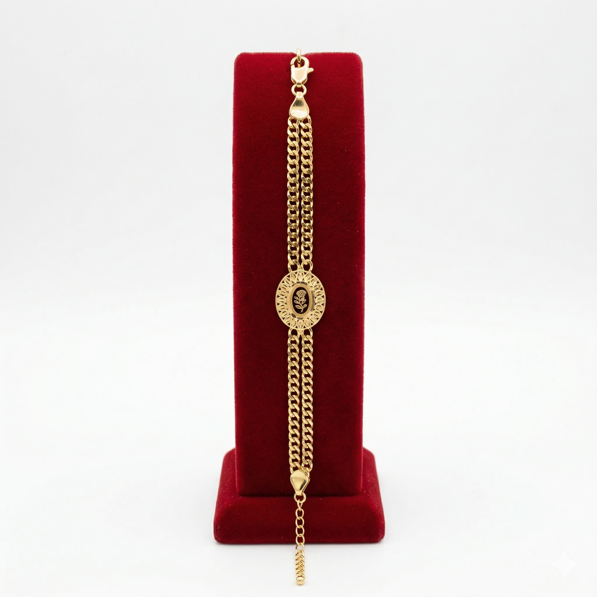 Geometric Floral Khaleeji Gold-Tone Bracelet