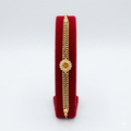 Elegant Double-Chain Floral Gold-Tone Bracelet