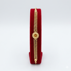 Elegant Double-Chain Floral Gold-Tone Bracelet