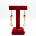Teardrop Filigree Rose Dangle Earrings
