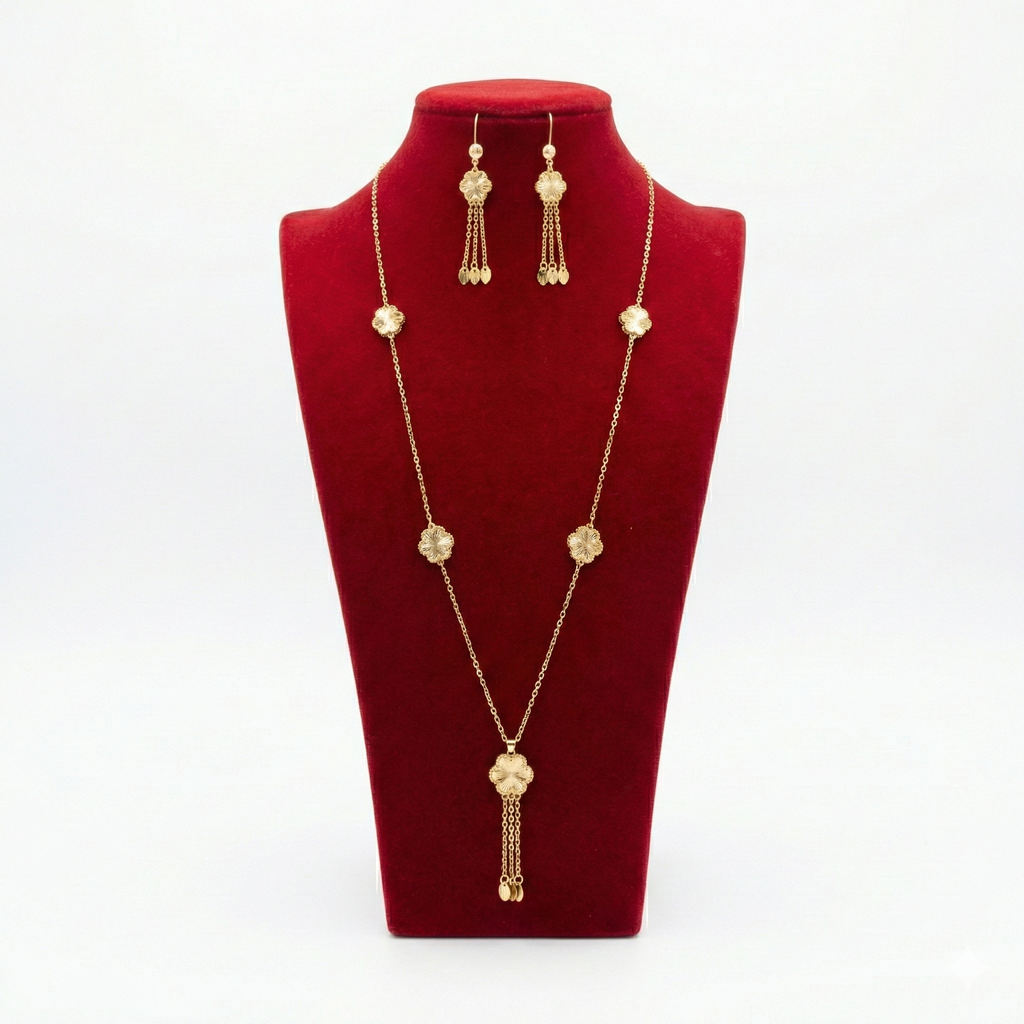 Royal Golden Sunburst Flower Long Station Set