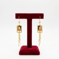 Geometric Square Tassel Drop Earrings
