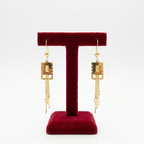 Geometric Square Tassel Drop Earrings