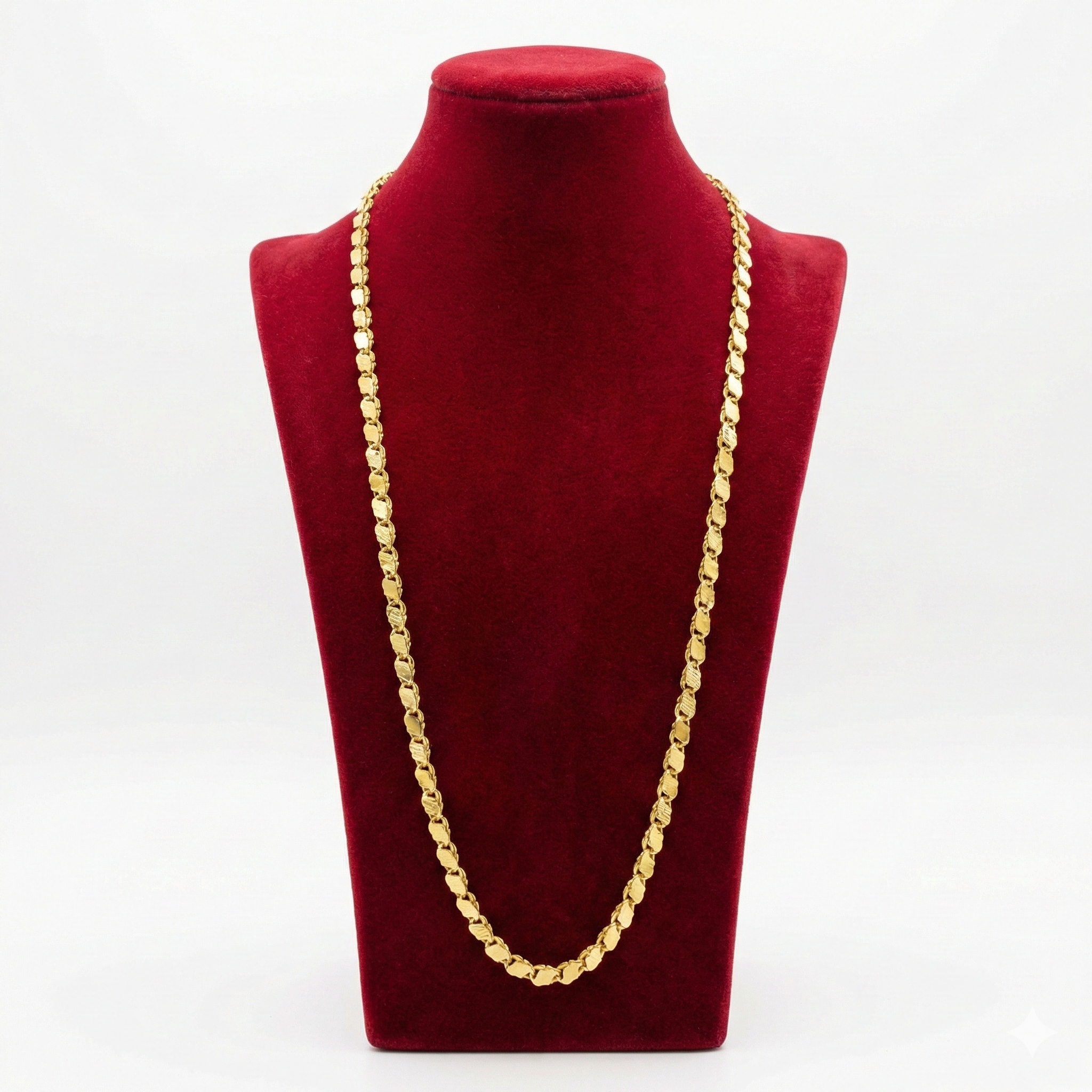 Royal 70cm Diamond-Cut Flat Patterned Chain
