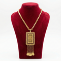 Royal Rectangular Rose Filigree Long Necklace