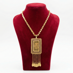 Royal Rectangular Rose Filigree Long Necklace