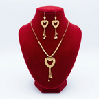 Royal Golden Textured Heart Tassel Set