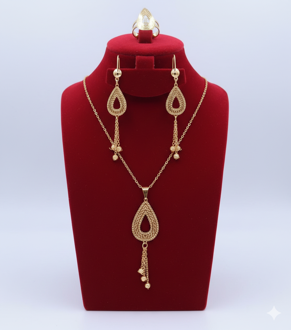 Sparkling Paisley Filigree Jewelry Set