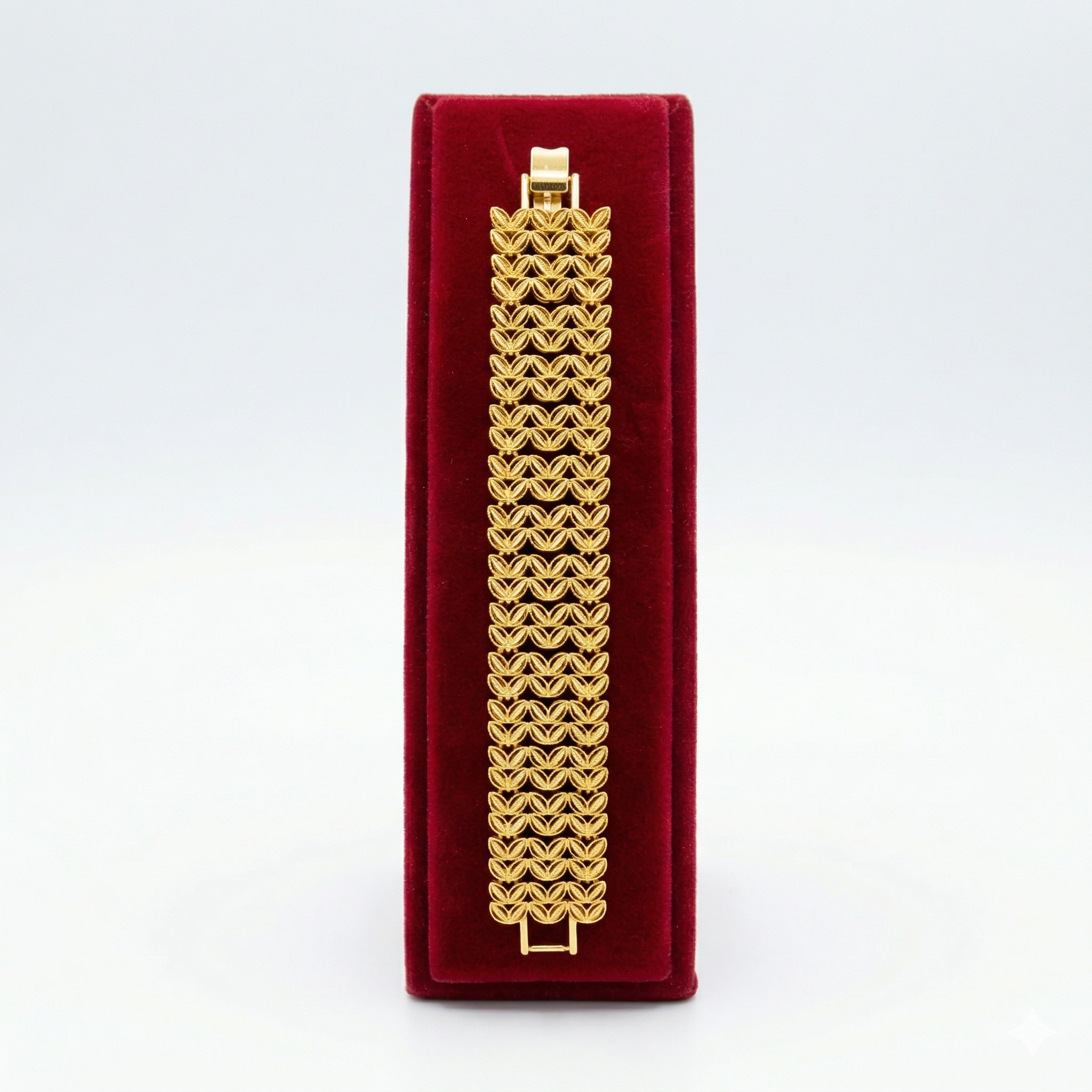 Statement Wide Woven Khaleeji Gold-Tone Bracelet