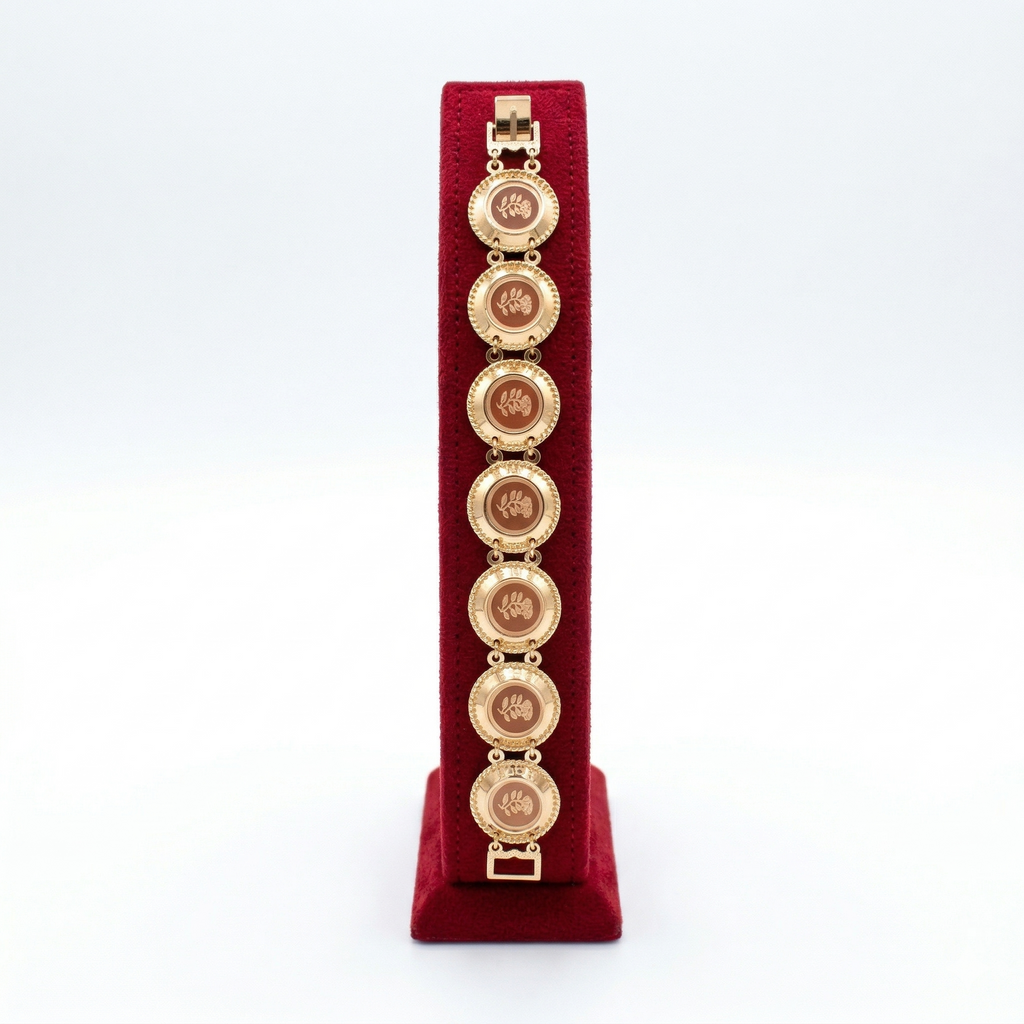 Classic Floral Medallion Gold-Tone Bracelet