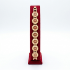 Classic Floral Medallion Gold-Tone Bracelet