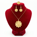 Golden Radiant Flower 3-Piece Jewelry Set