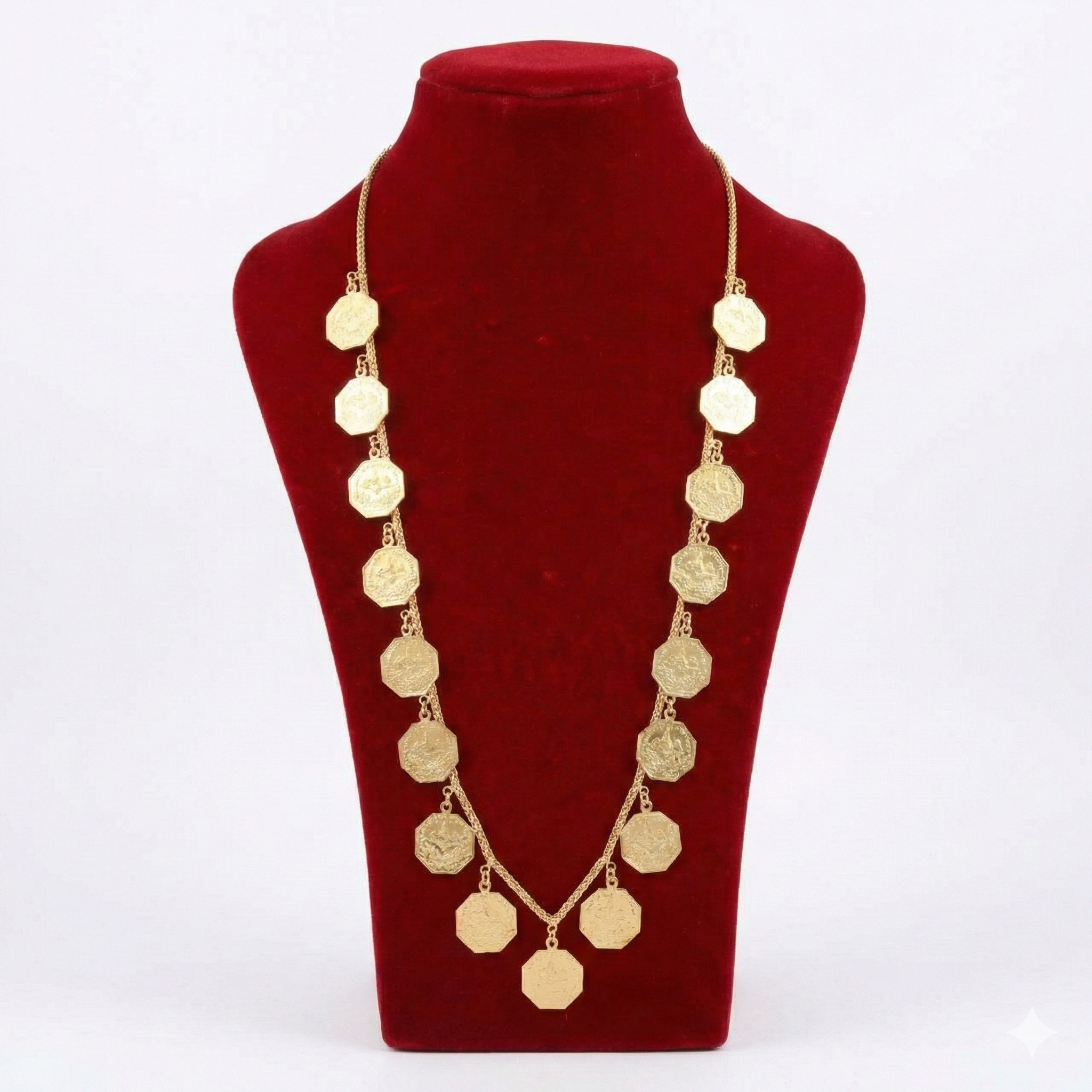 Royal Octagonal Coin Heritage Long Necklace