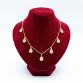 Radiant Pear-Cut Halo Charm Necklace