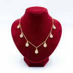 Radiant Pear-Cut Halo Charm Necklace
